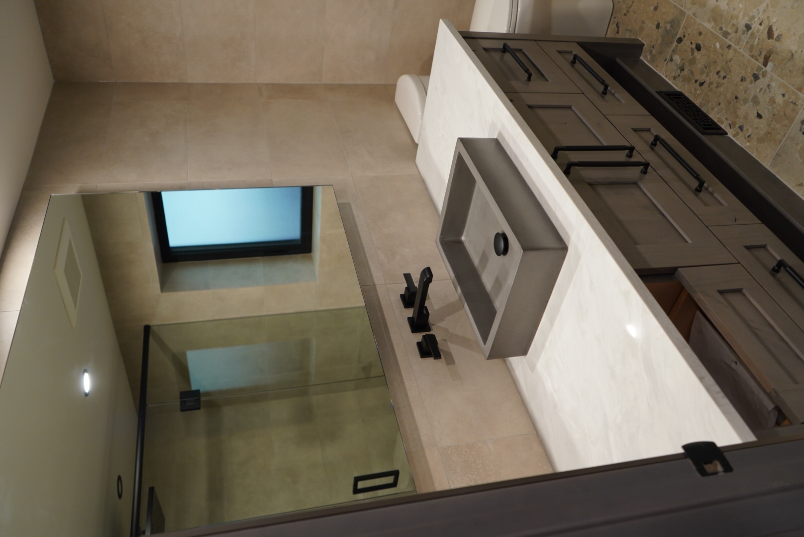 Bathroom vanity and plumbing work