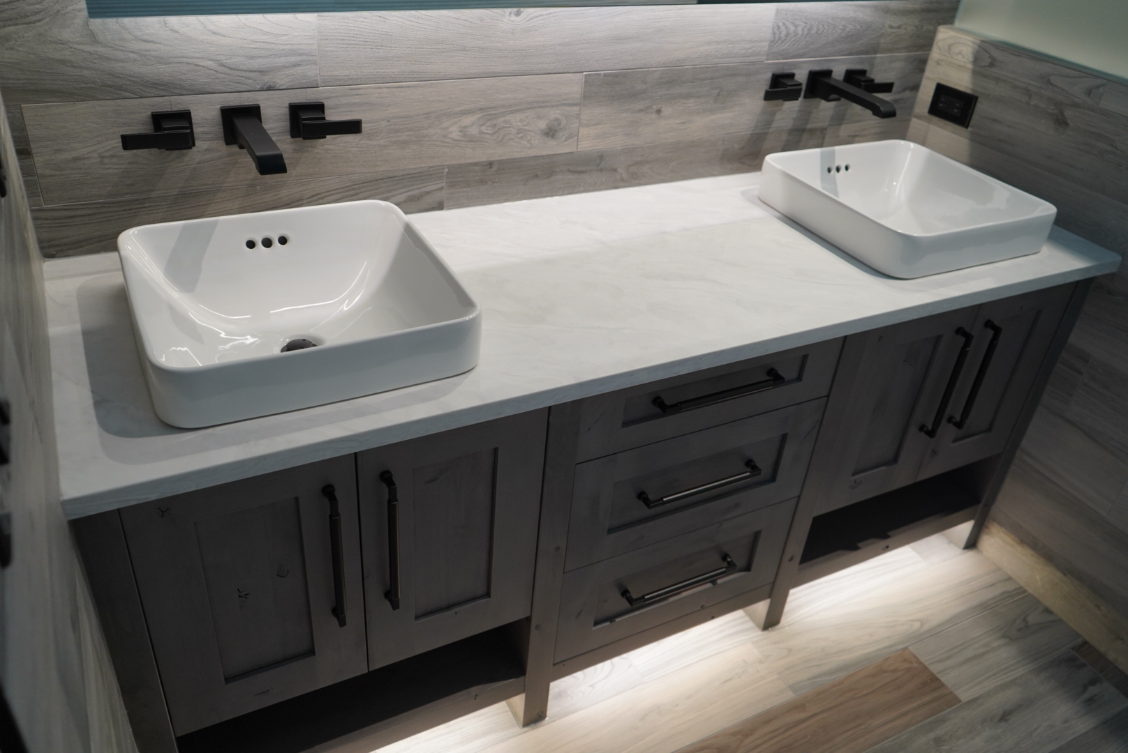 Double vanity plumbing installation Fernie